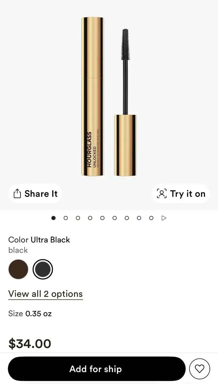 Hourglass Unlocked Instant Extensions Defining& Lengthening Tubing Mascara